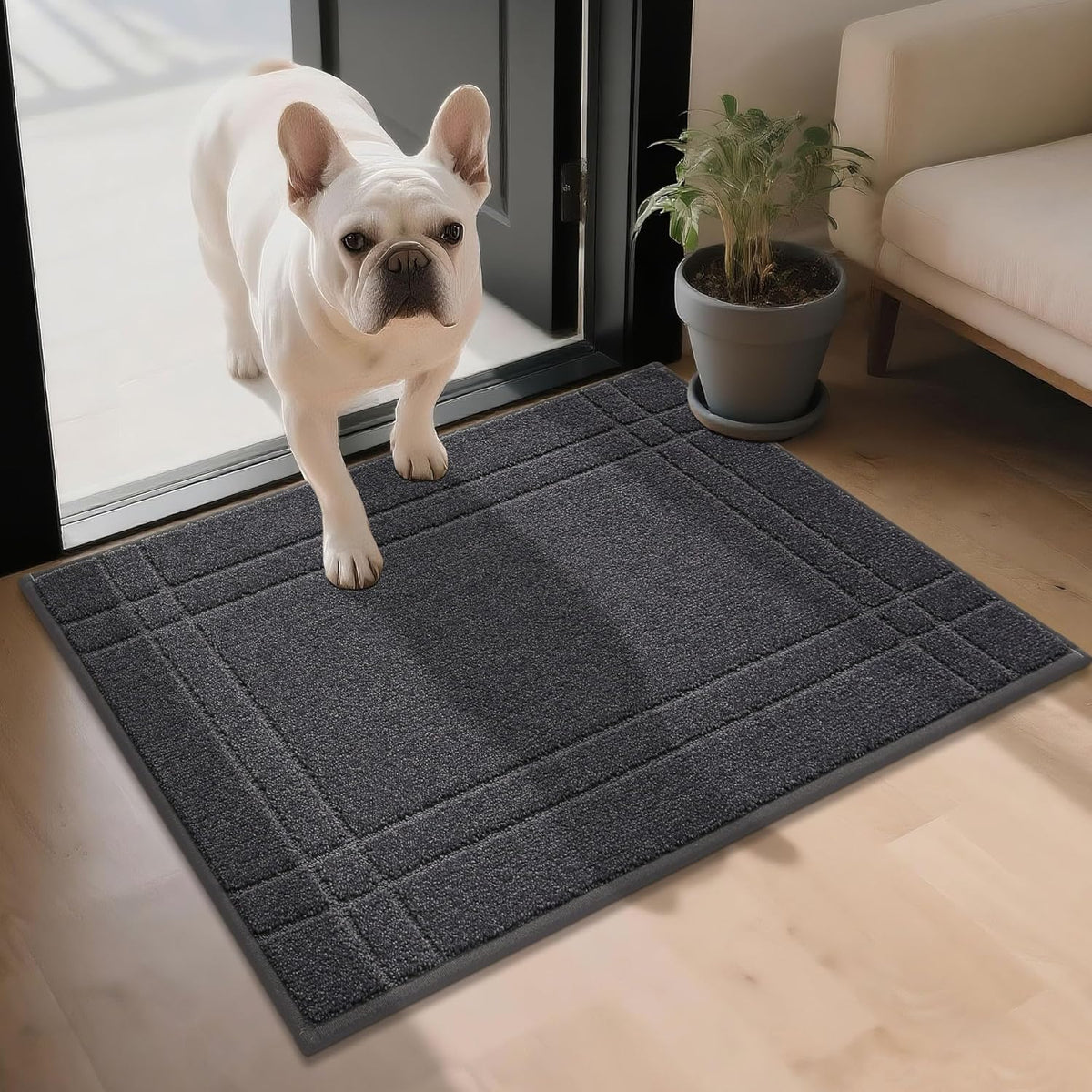 JSEI Entryway Rugs Doormat 24"x36", Non-Slip Dirt Trapper Door Mats Indoor, Washable Absorbent and
