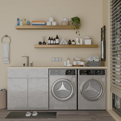 IAE Floating Wall Shelves 55 inch,Bathroom Shelves Wall Mounted,Invisible Shelves Floating Kitchen
