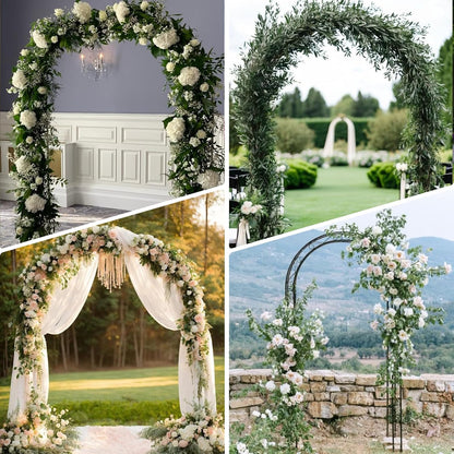 Metal Pergola Arbor Garden Arch - 4.6 * 7.8 or 6.4 * 7.5Ft, Assemble Freely 2 Sizes for Various