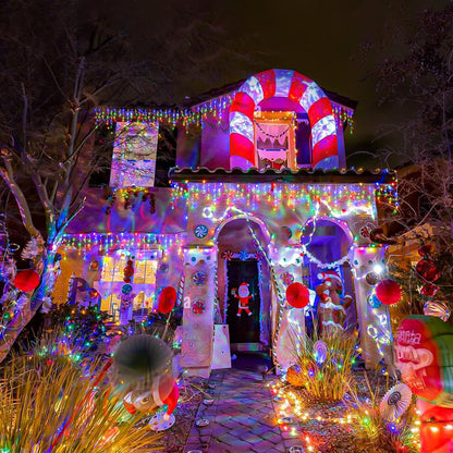 132 ft Christmas Lights -1280 LED Icicle Lights Outdoor with 240 Drops Hanging String Lights, 8