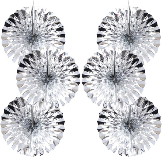 Silver Birthday Decorations,DIY Silver Paper Fans Hanging Decoration ,DecoracióN De CumpleañOs para