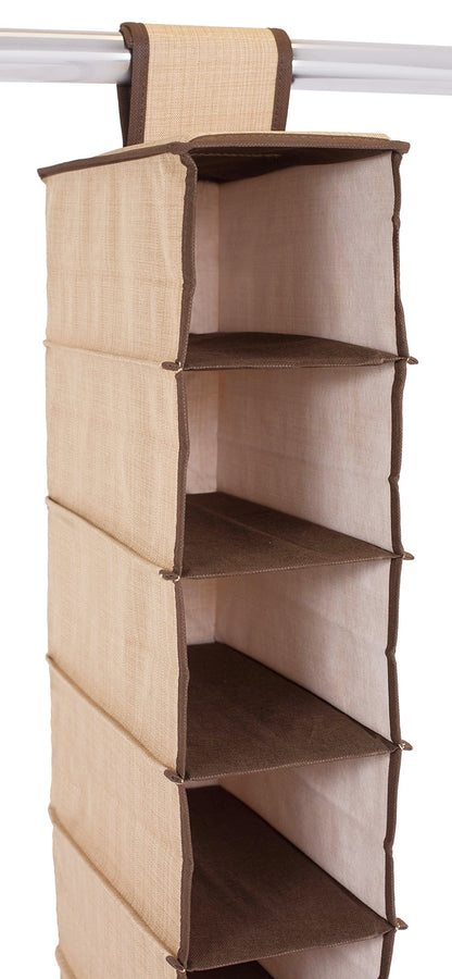 Internet's Best 10 Tier Hanging Shoe Organizer - Narrow Shelf Closet Shoe Rack - Footwear Storage