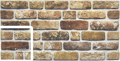 Dundee Deco 3D Wall Panels Faux Brick - Cladding Light Brown Stone Look Wall Paneling, Styrofoam