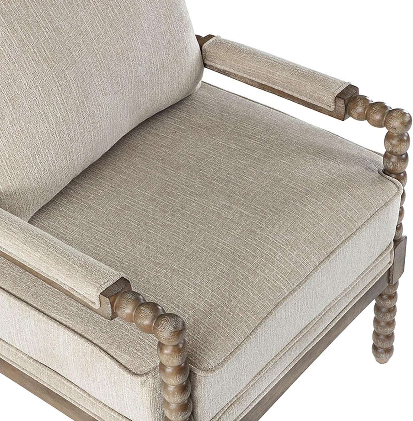 DUHOME Linen Fabric Spindle Accent Chairs Set of 2,Spool Chairs with High Resilience Spring Cushion