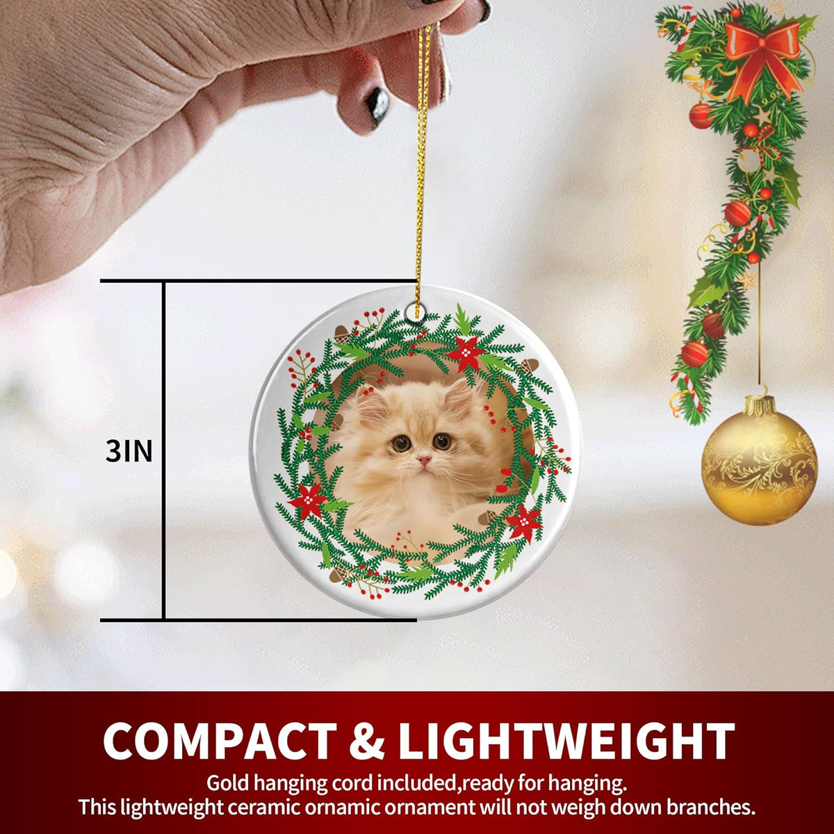 Personalized Christmas Ornaments, Custom Photo & Text 2025 Christmas Tree Ornament, Ideal for Xmas
