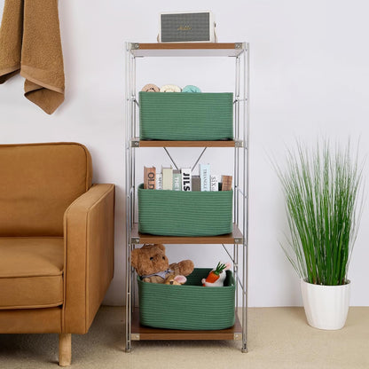 Large Storage Baskets for Shelves, Closet Organizers Bins for Clothes Blanket Towels, Baby Nursery