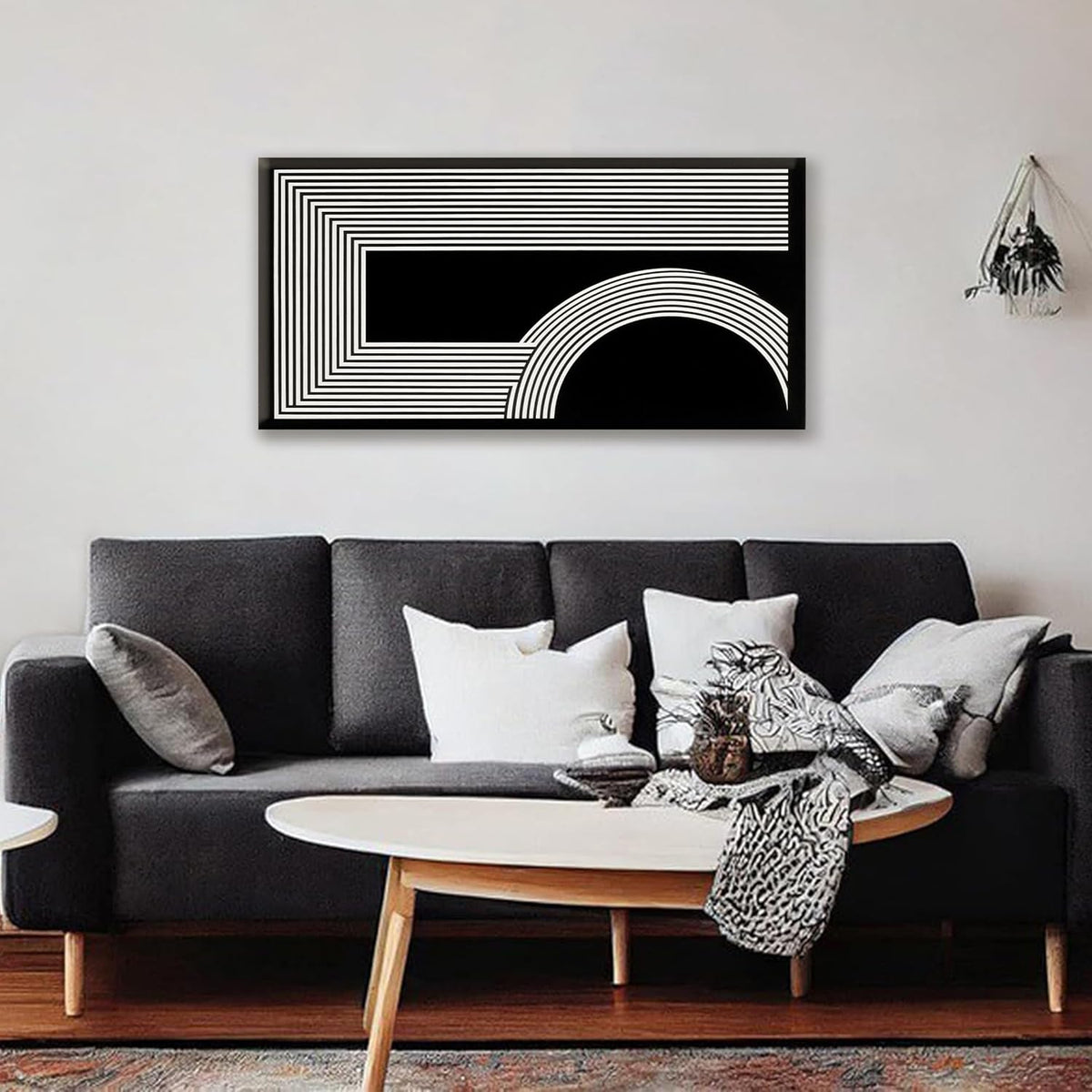 Abstract Wall Art Modern Canvas Art Wall Decor Minimalist Wall Art Geometric Line Canvas Artwork