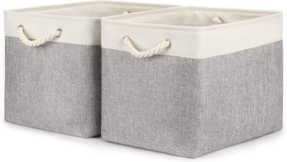 Bidtakay Storage Baskets for Organizing Large Storage Bins for Shelves 2 Pack 16x12 in Fabric