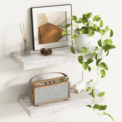 Fun Memories Deep Floating Shelves - 16" W x 9" D x 1.6" H Rustic Grey Wall Shelf - Wall Mounted