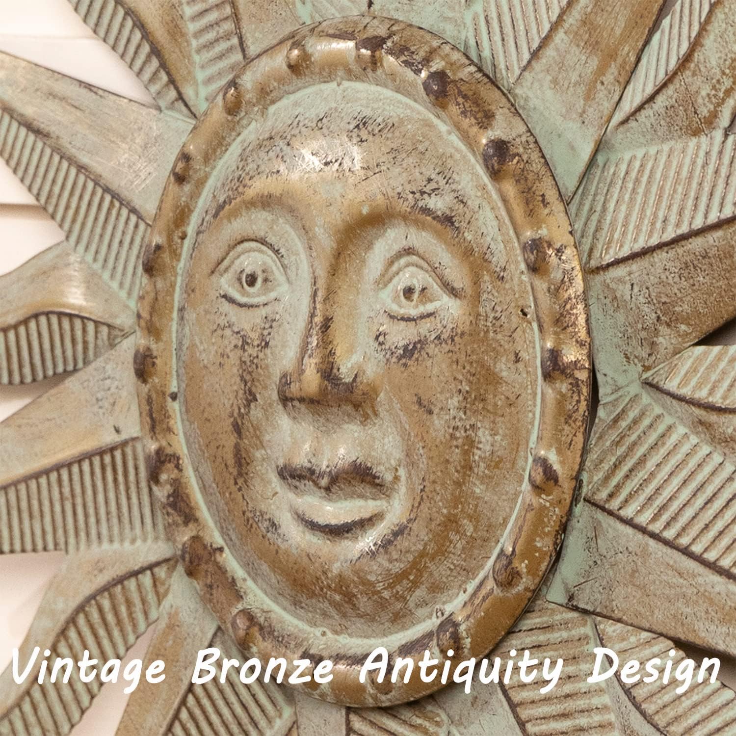 TICKCACY Metal Sun Wall Art Decor Sculpture, 3D Sun Wall Art Decoration Hanging for Outdoor Indoor