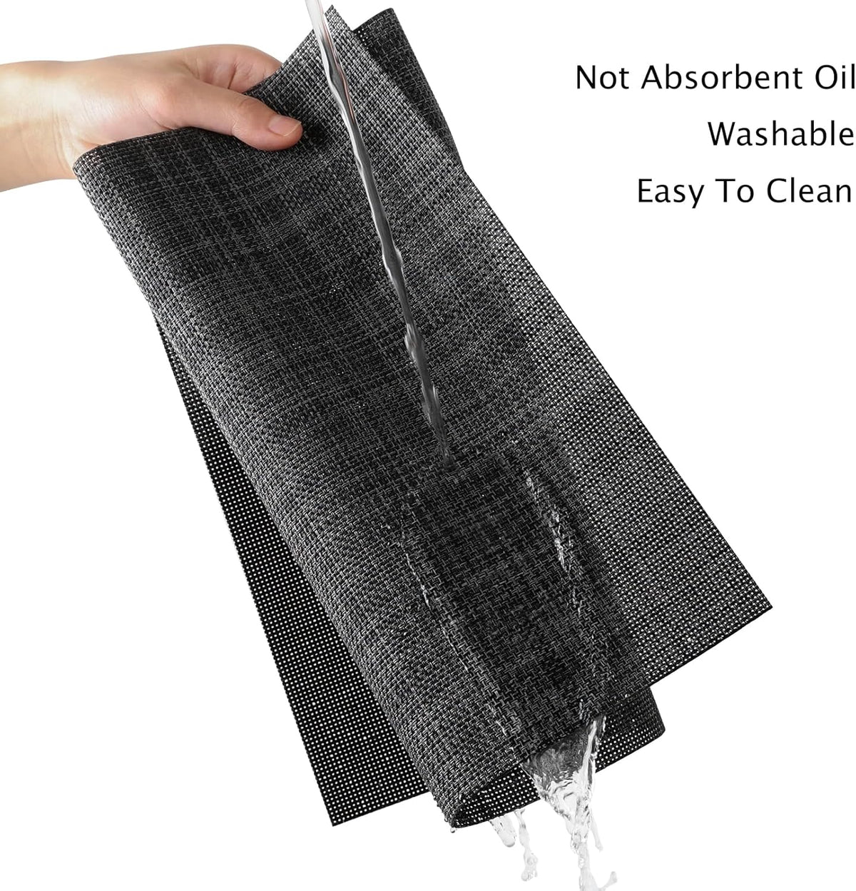 Myir JUN Placemats Set of 4, Vinyl Woven Placemats Place Mats Indoor Set of 4 Washable Table Mats