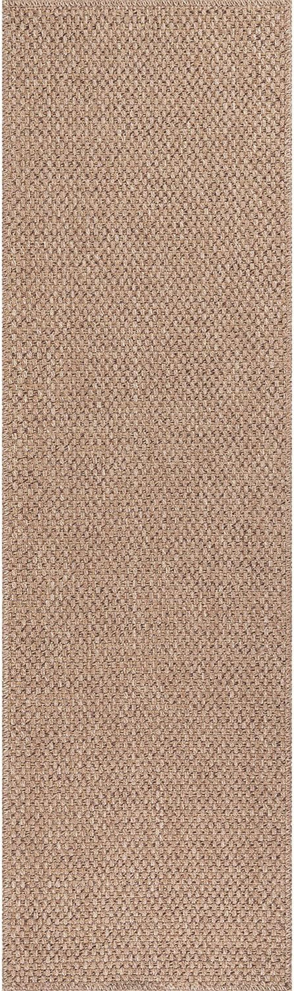 CAMILSON Indoor and Outdoor Runner Rug Natural Solid Boho Woven Design Easy-Cleaning Non Shedding
