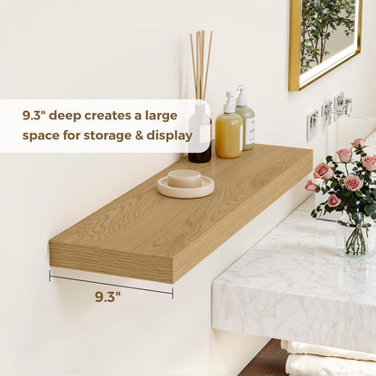 Dreamland 48 Inches Floating Shelves for Wall, 9.3" Deep Long Floating Shelves Set of 1, Large