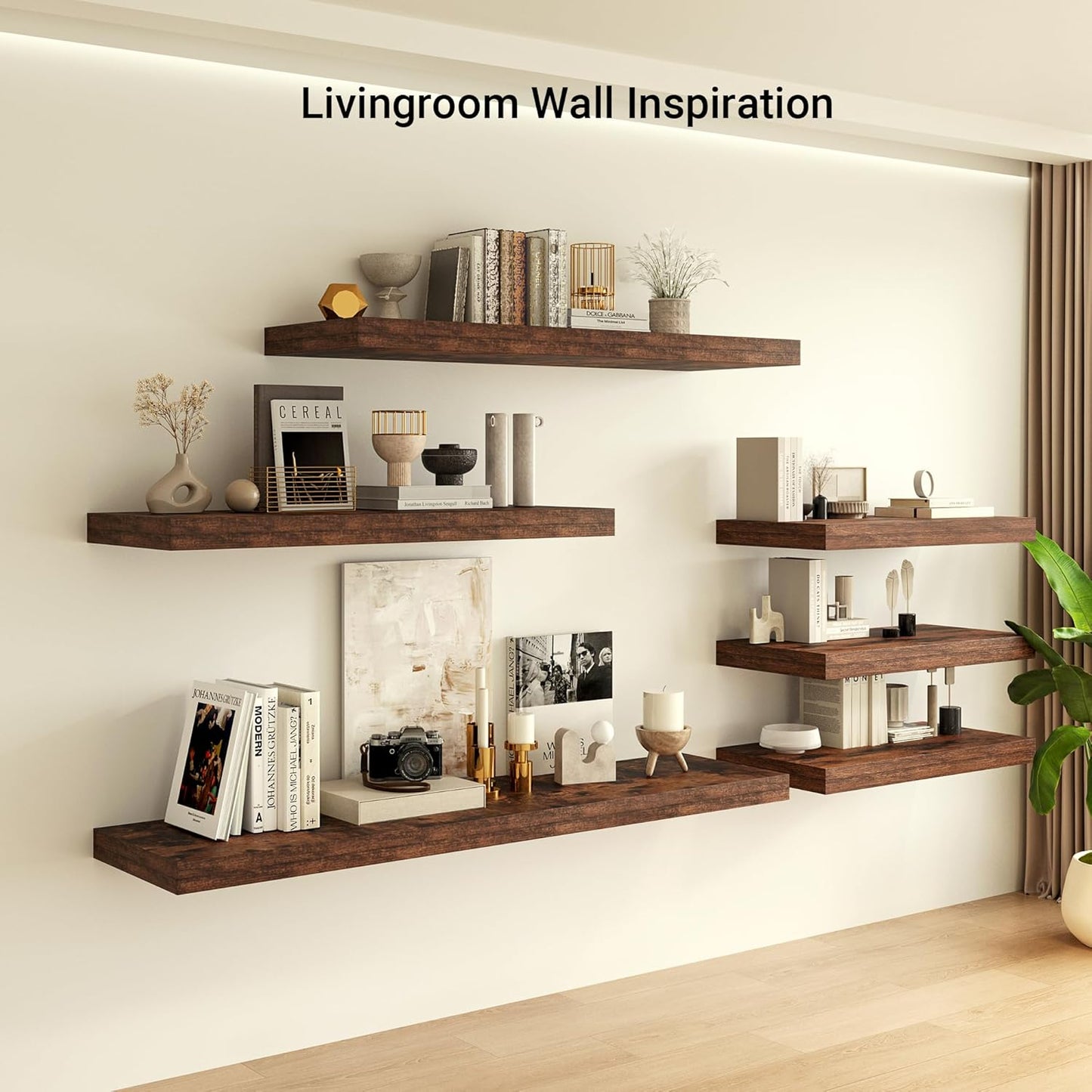 Heimlove 12" Deep Floating Shelves, 36 x 12 Inch Wall Mounted Long Floating Shelf with Invisible