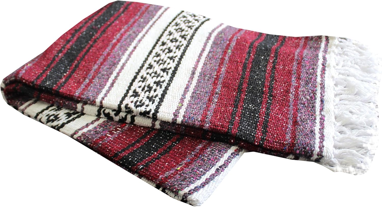 Del Mex Classic Mexican Blanket, Large Authentic Woven Falsa Throw (70"x50"), Artisan Southwest