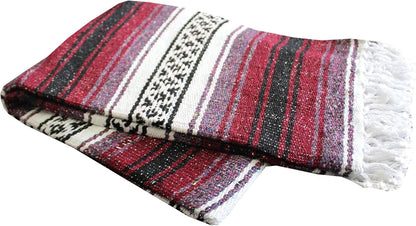 Del Mex Classic Mexican Blanket, Large Authentic Woven Falsa Throw (70"x50"), Artisan Southwest