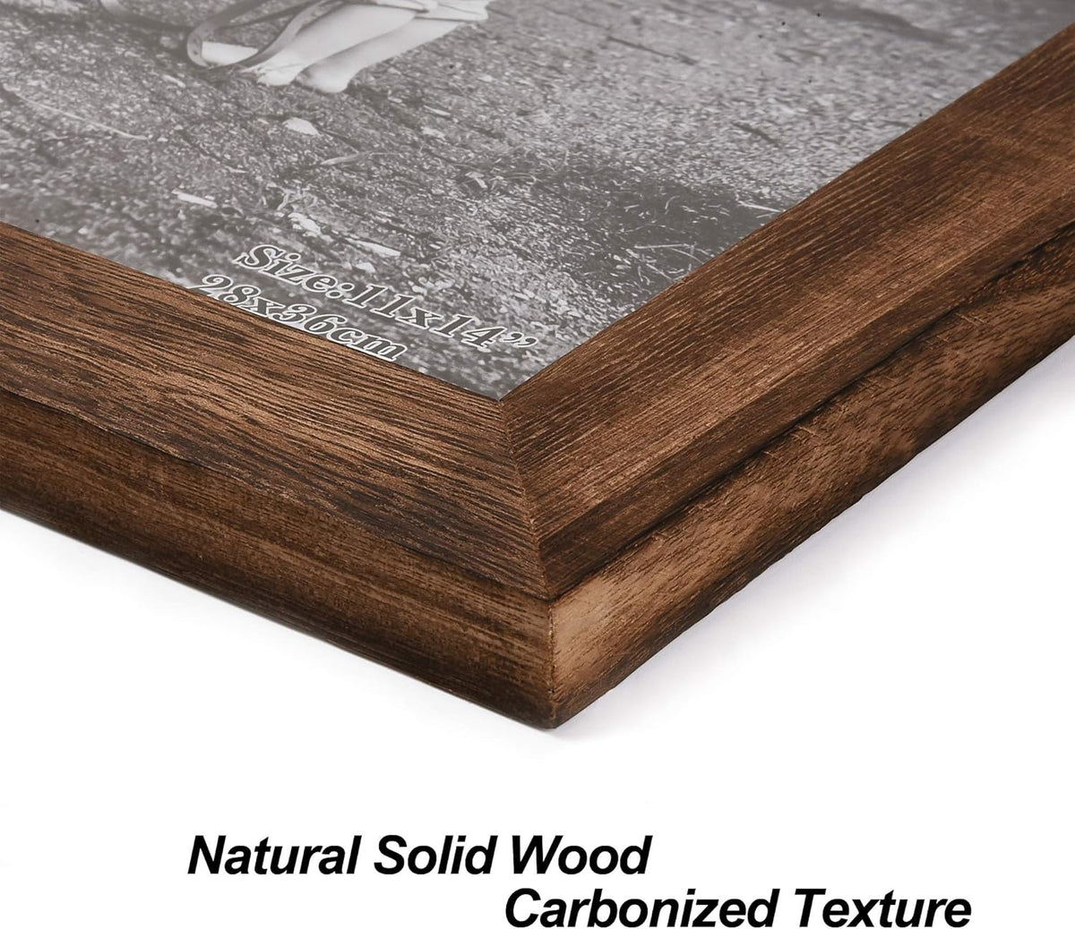 Yaetm-11x14 Picture Frame, Natural Solid Wood Photo Frame Display for Wall Mounting, High