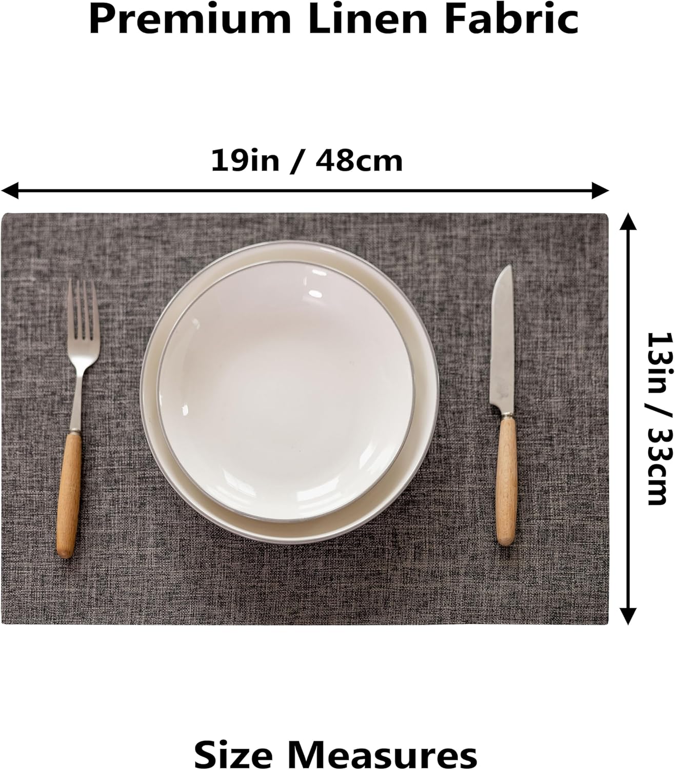 Demetex Placemats Table Mats Set of 6 Heat Resistant Washable Cloth Place Mats for Dining Table