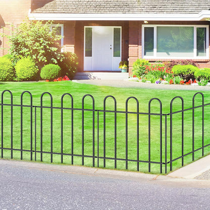 Metal Garden Fence 24 in H x 16 ft L, No dig Garden Border Yard Fencing, Dog Fence Outdoor