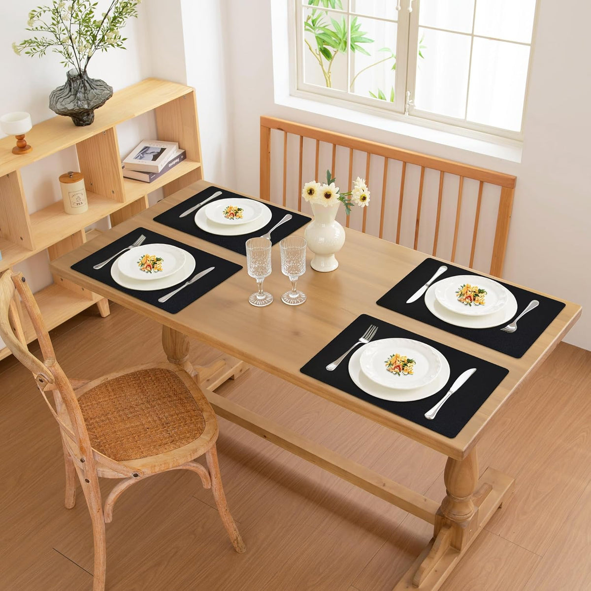 FROMHEART Faux Leather Placemats Set of 8–Waterproof,Heat/Oil Stain-Resistant PU Table
