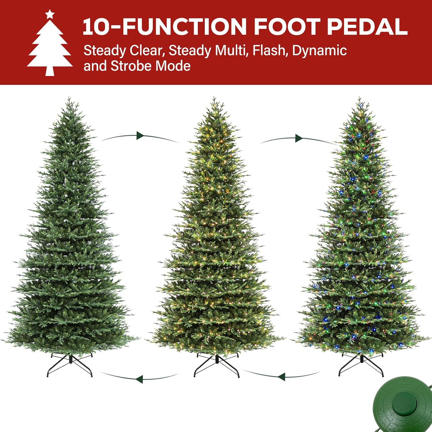 Hykolity 12 ft Prelit Christmas Tree, Artificial Christmas Tree wth 850 Color Changing LED Lights