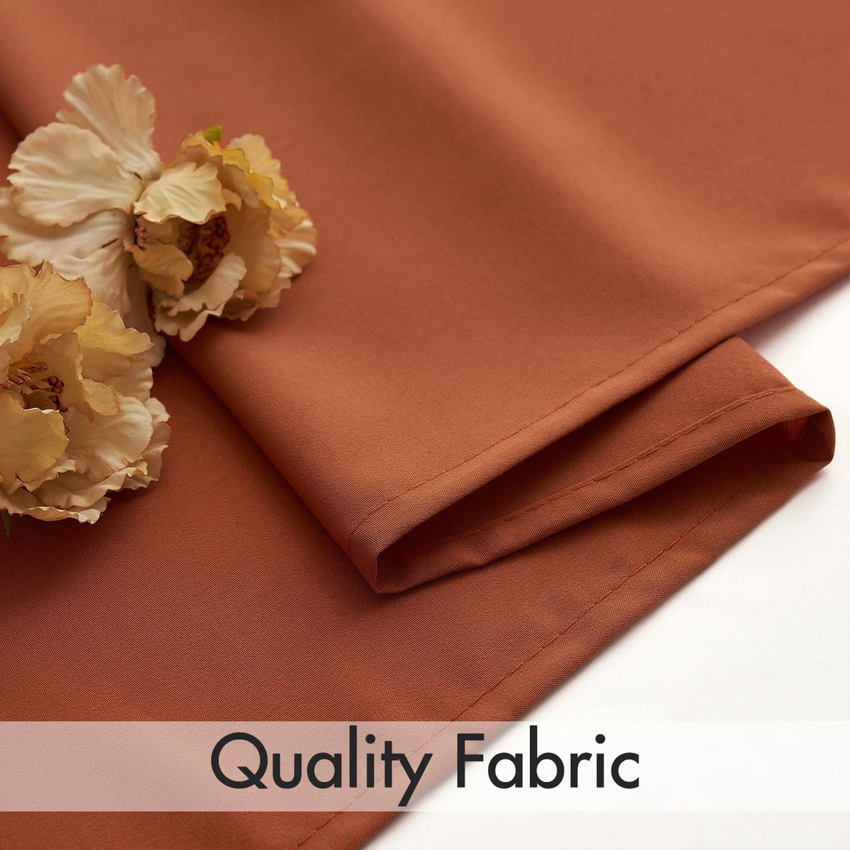 MIULEE Terracotta Privacy Sheer Curtains That Let Light in 63 Inches Long Non-See-Through Semi