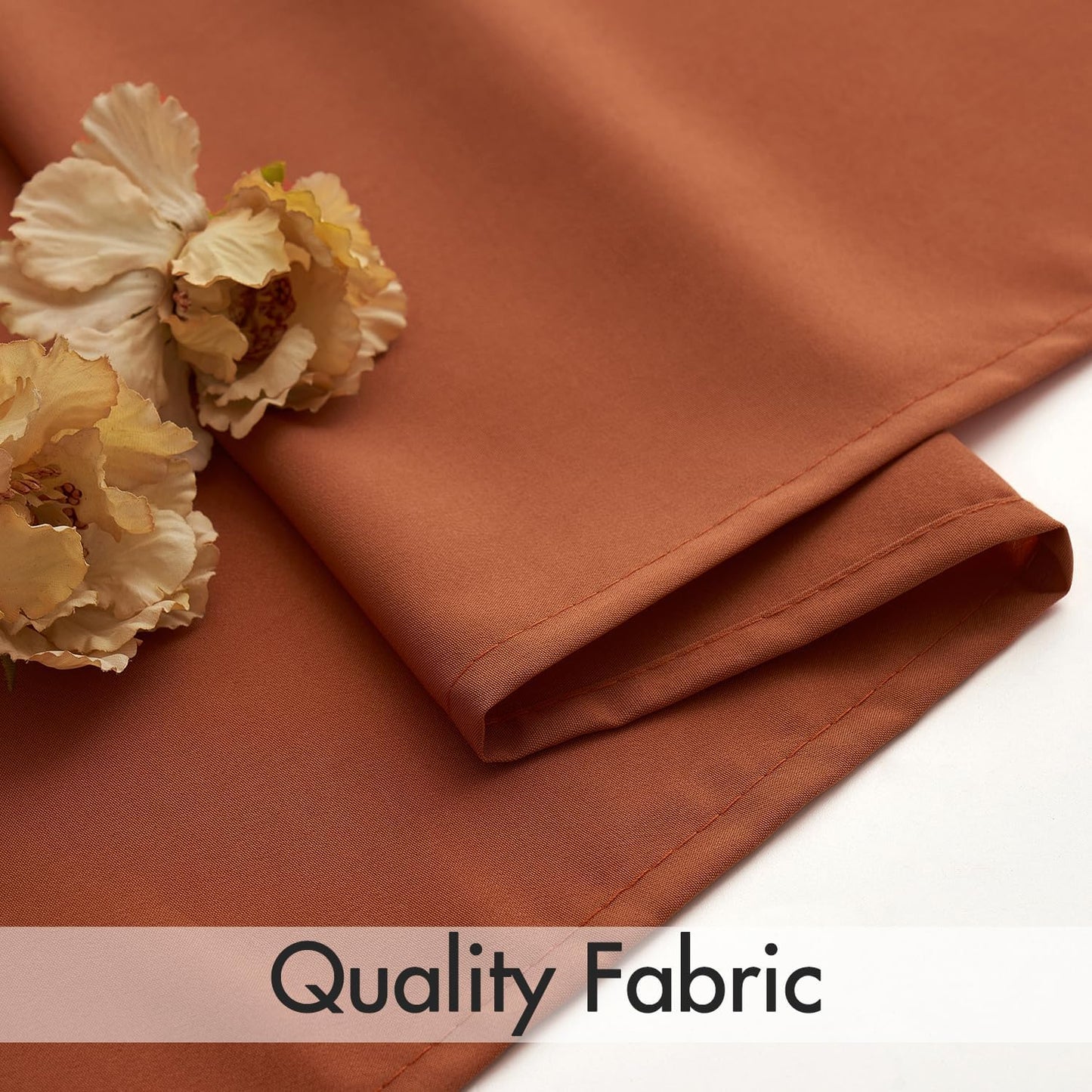 MIULEE Terracotta Privacy Sheer Curtains That Let Light in 96 Inches Long Non-See-Through Semi
