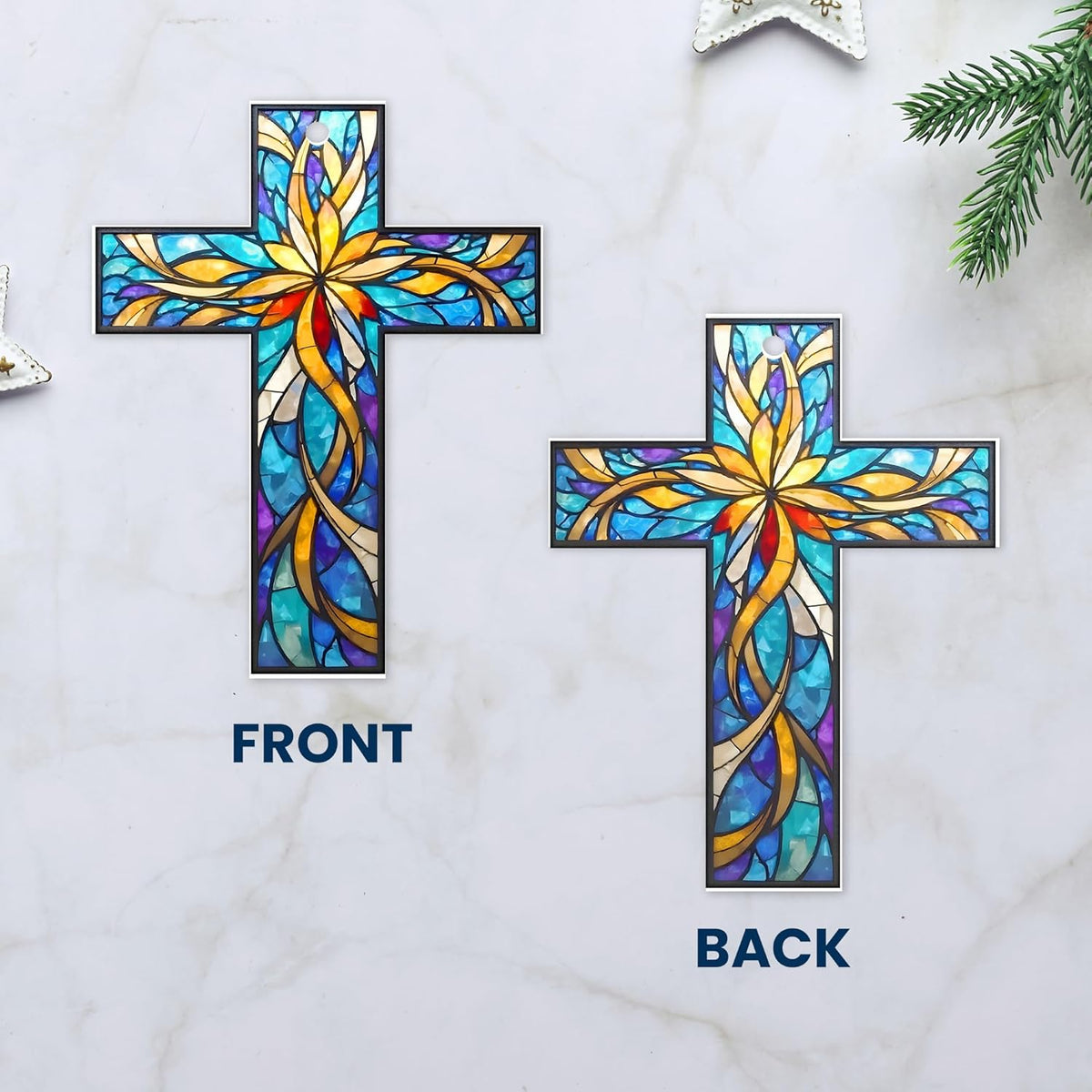 FLAGWIX Christian Gifts for Women Men - Acrylic Christmas Ornaments 2025 - Catholic Spiritual