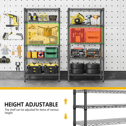 1250 lbs 5 Tier Shelf Metal Storage Shelves Shelving Wire Rack Heavy Duty Closet Organizers for