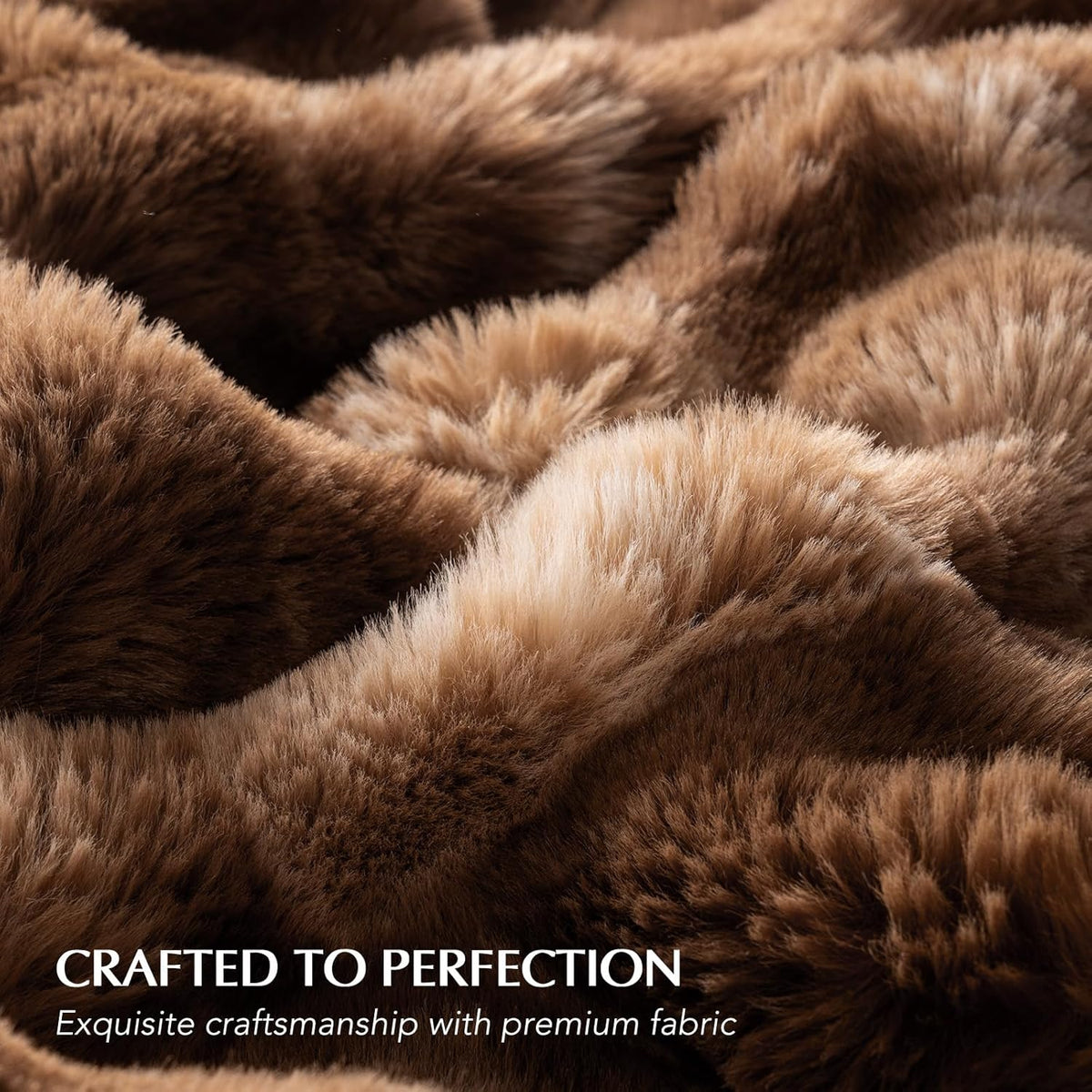 EVERGRACE Ultra Soft Luxury Fluffy Ridgeline Faux Rabbit Fur Throw Blanket, Thick Warm Bubble Throw