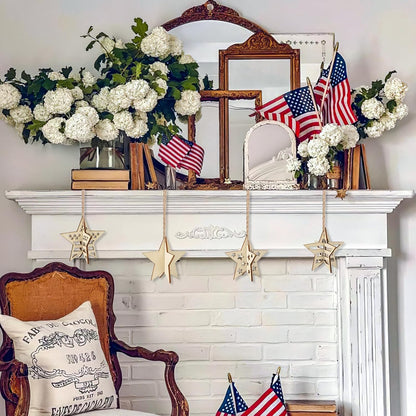 COCHIE DIY 3D 4th of July Stars Wood Crafts to Paint for Kids Adults, Paintable Unfinished Wooden