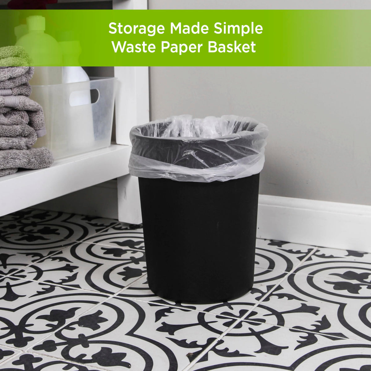 Kenney KN83001 Storage Made Simple 1.53 Gallon (5.7 Liter) Small Open Top Rust-Proof Plastic Waste