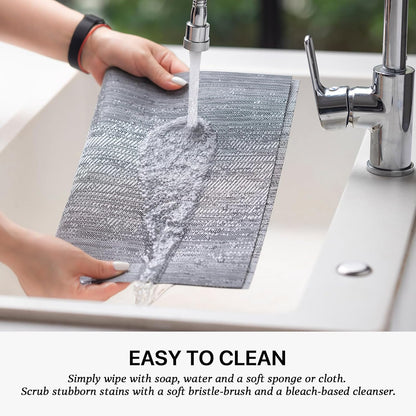 LEXMORE Placemats Set of 12 Vinyl/Plastic Woven Place Mats for Kitchen Table Indoor/Outdoor