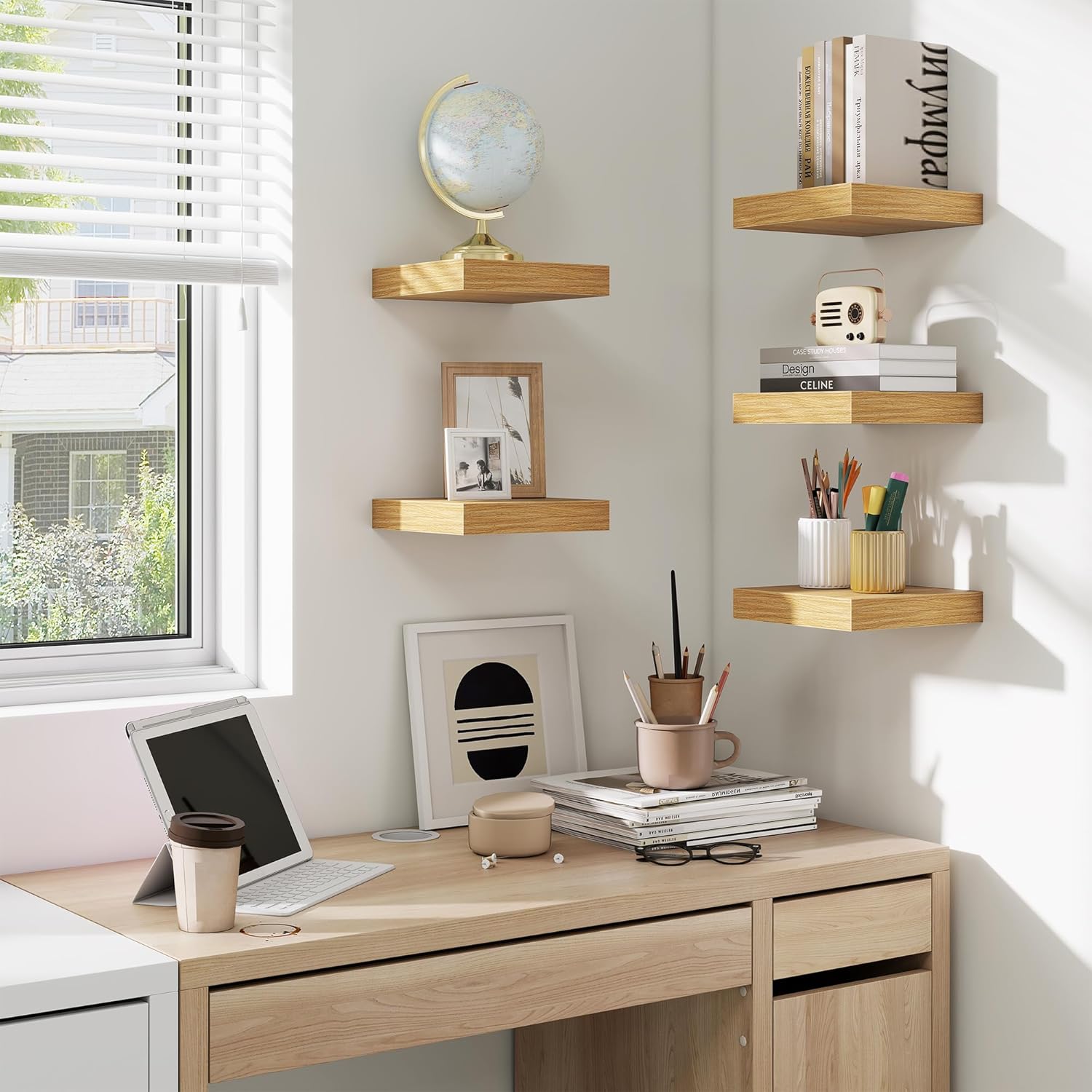 fuqing Floating Shelves for Wall, Bathroom Shelf Wall Mounted for Storage, Shelves with Invisible