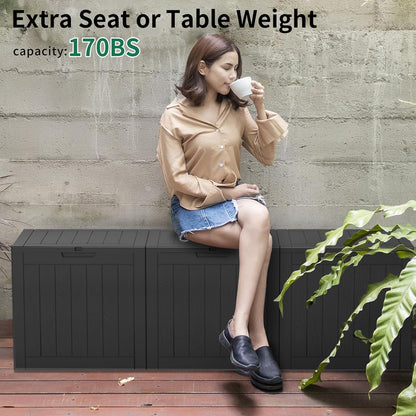 30 Gallon Resin Deck Box,Lockable Outdoor Storage Box for Patio Cushions Storage Furniture,Garden
