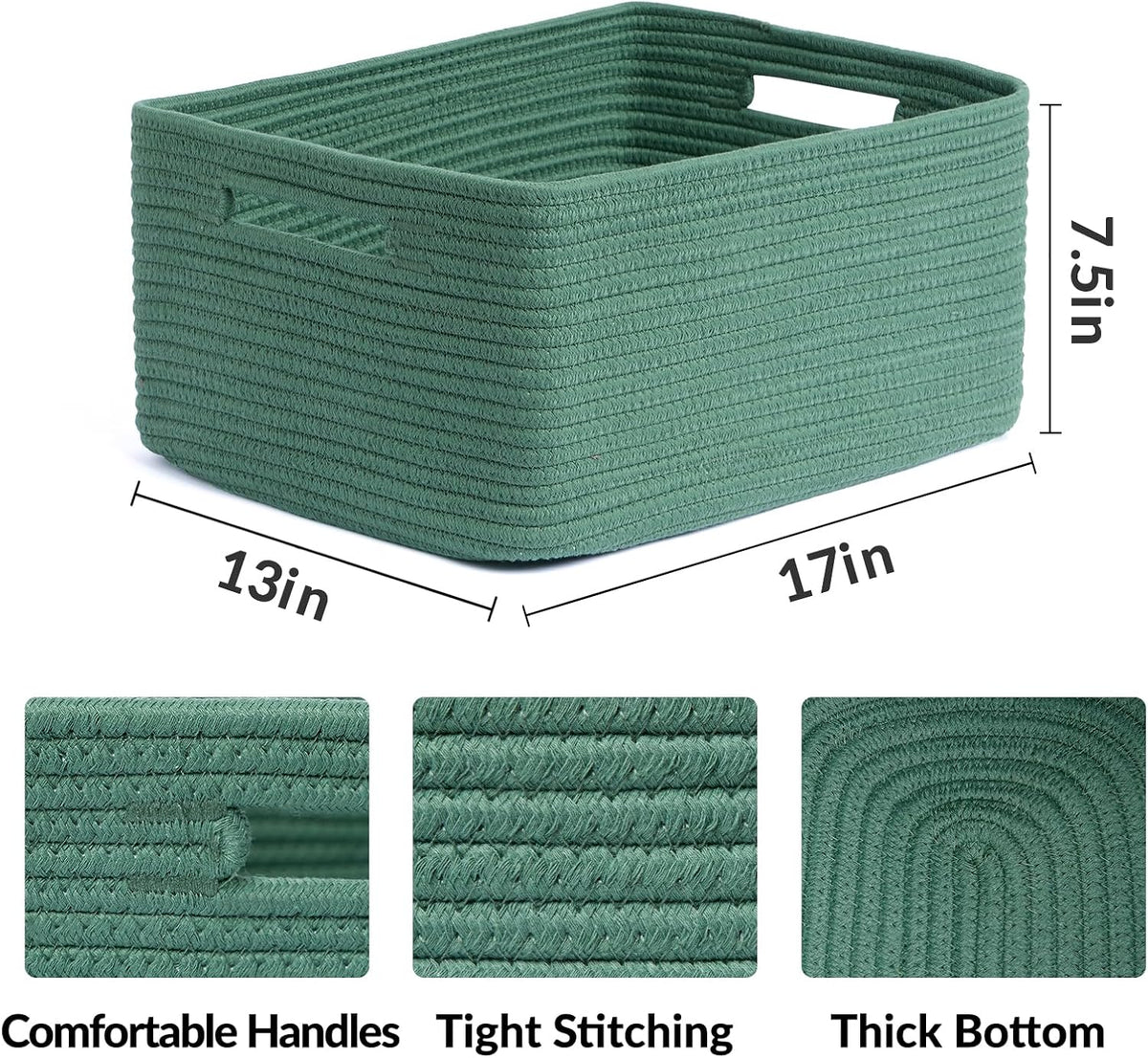 Large Storage Baskets for Shelves, Closet Organizers Bins for Clothes Blanket Towels, Baby Nursery