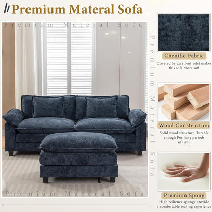 URRED Modular Sectional Sofa Comfy Cloud Couch, Modern Chenille Sofa Sleeper Deep Seat Couches with