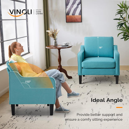 VINGLI Accent Chairs for Living Room Mid Century Modern Chair Sofa Chair Upholstered Arm Chair with