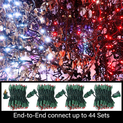 100 Count RED and White - String Lights - 21.6FT LED Christmas Lights, Mini led Lights for Indoor