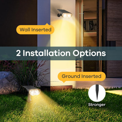 Linkind Solar Lights Outdoor Waterproof IP67, StarRay Dusk-to-Dawn Outdoor Solar Lights, 3 Lighting