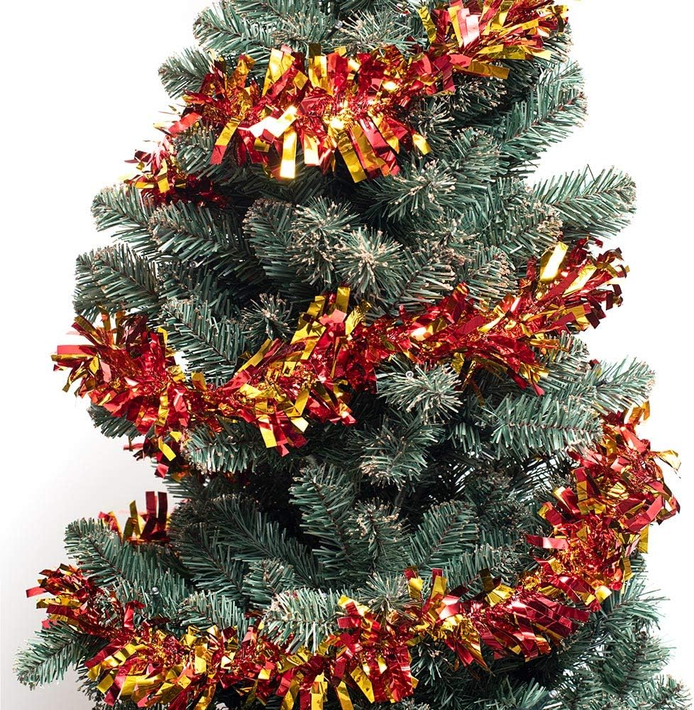 Anderson's Red & Gold Sparkle Glitter Metallic Tinsel Twist for Trailer Or Golf Cart, 4 inches Wide