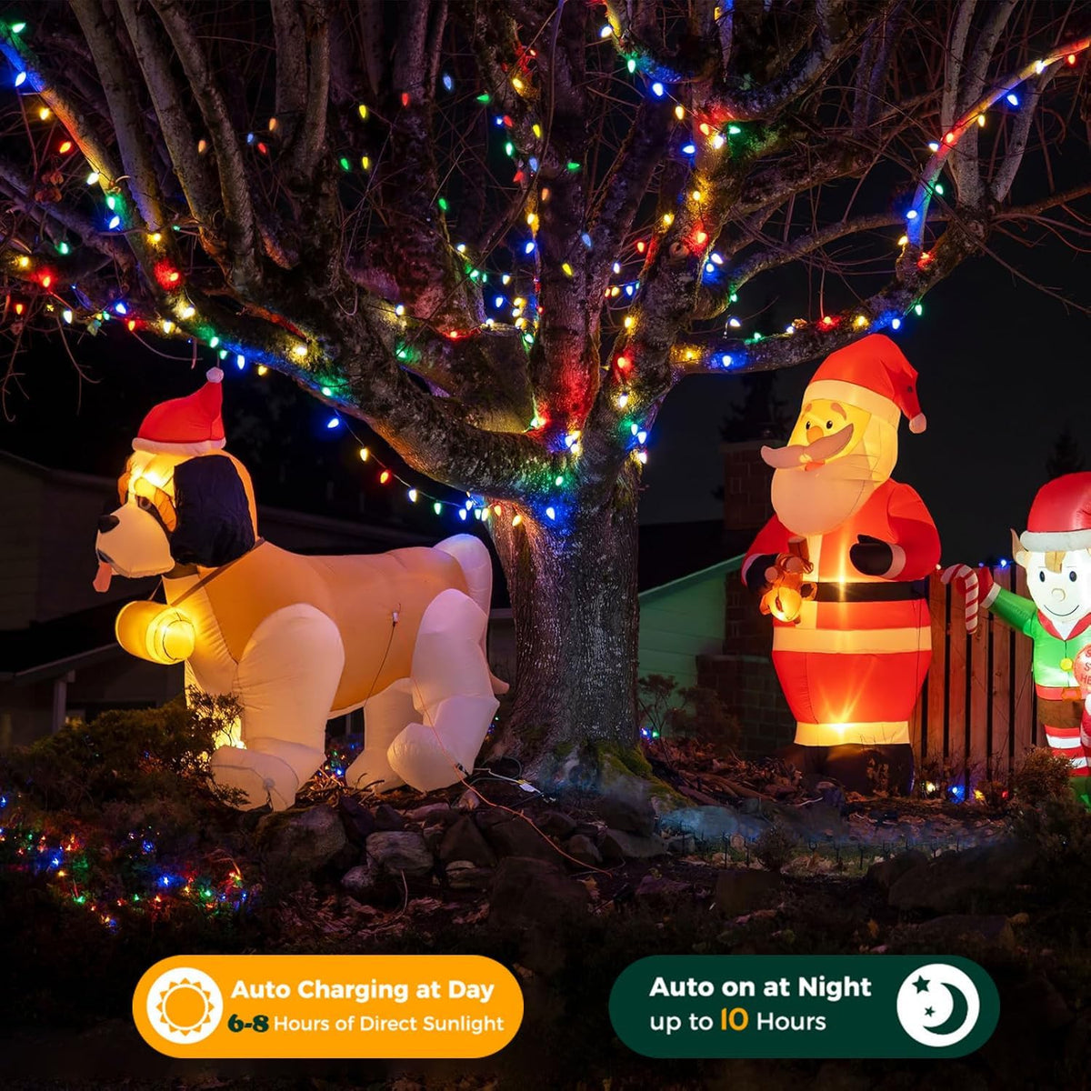 HUGSVIK 39Ft 100 LED Solar Christmas Lights Outdoor, 8 Modes C6 Strawberry Lights, Waterproof