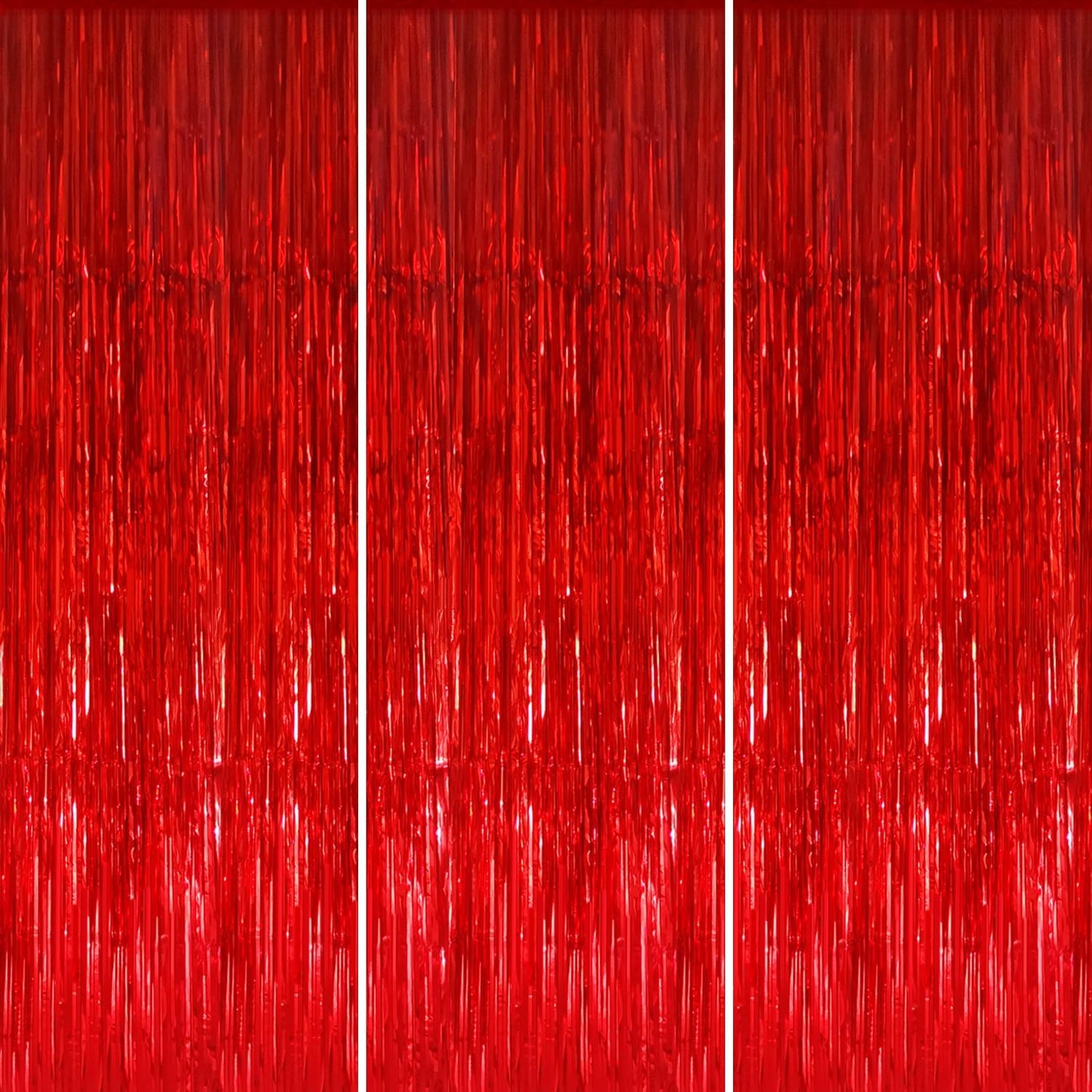GOER 3.2 ft x 9.8 ft Metallic Tinsel Foil Fringe Curtains Party Photo Backdrop Party Streamers for