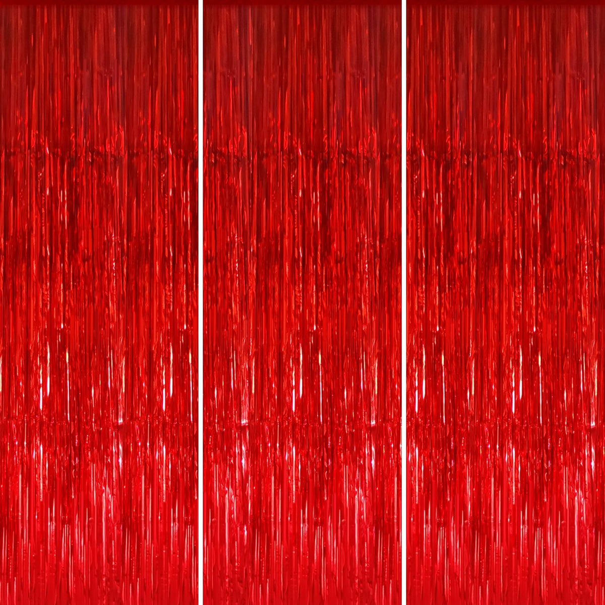 GOER 3.2 ft x 9.8 ft Metallic Tinsel Foil Fringe Curtains Party Photo Backdrop Party Streamers for