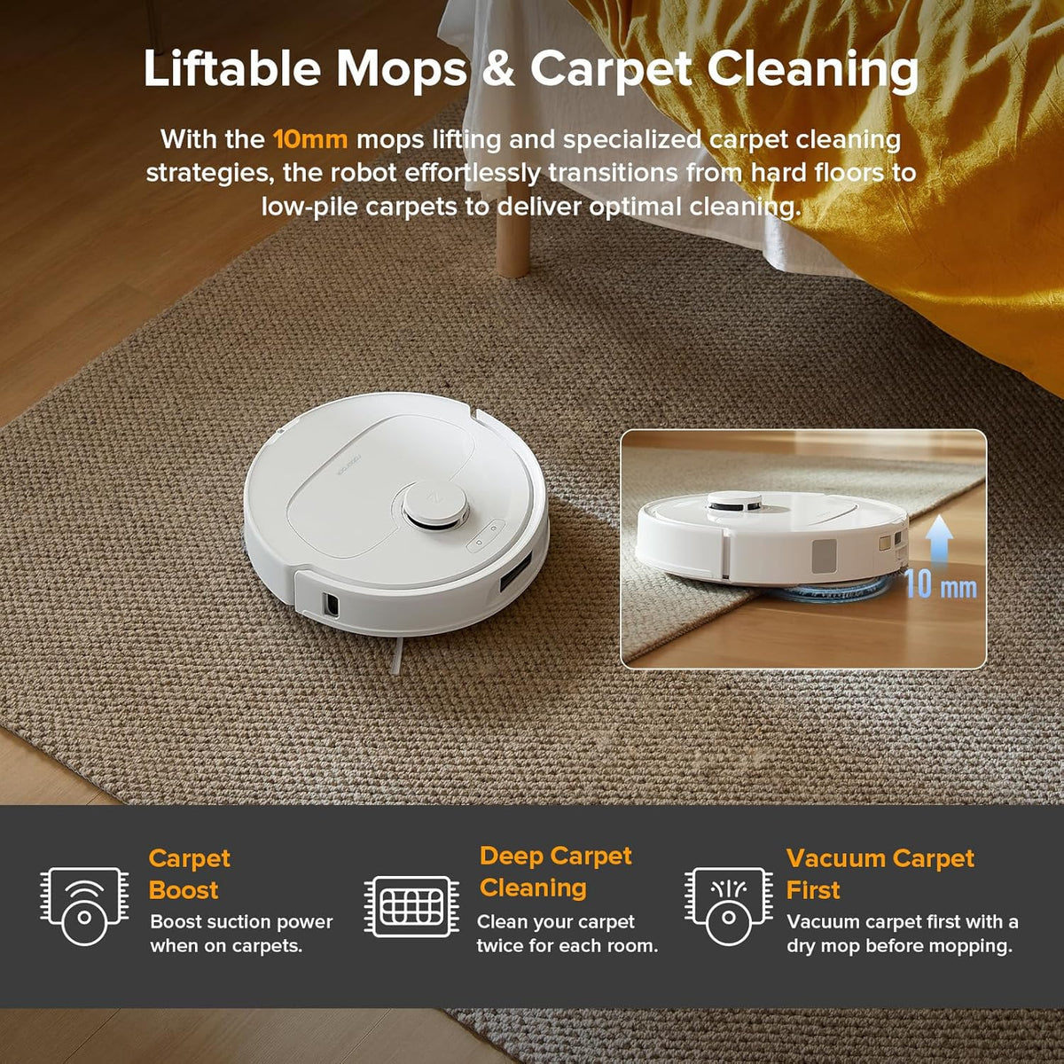 roborock Qrevo Series Robot Vacuum and Mop, 8000Pa Suction, Upgraded from Qrevo S, Anti-Tangle