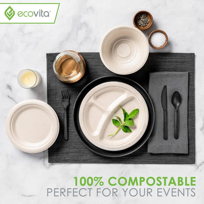 100% Compostable Paper Bowls [16 oz.] – 150 Disposable Bowls Eco Friendly Sturdy Tree Free Liquid