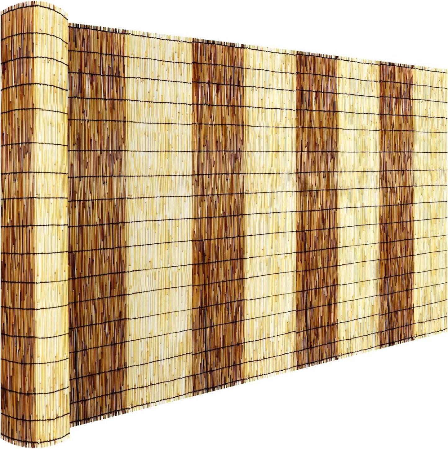 Natural Reed Fencing Rolls,5.5FT X 16.4FT Reed Screen Curtain Fence Covering Privacy Bamboo for