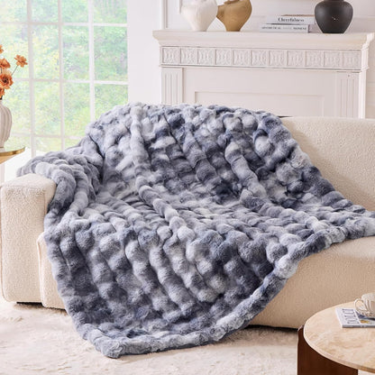 BENVWE Fluffy Faux Fur Throw Blanket for Couch - Soft, Plush, Thick, Cozy, Fuzzy Luxury Minky