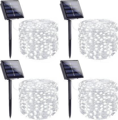 4 Pack Solar String Lights Outdoor, Extra-Long 400LED Solar Fairy Lights Waterproof, Outdoor