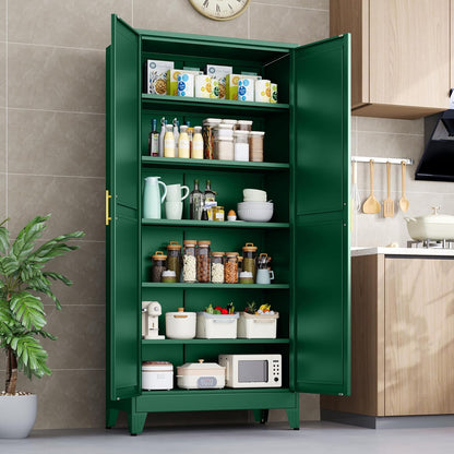 Kitchen Pantry Storage Cabinet with Doors and Adjustable Shelves, Metal ClosetMaid Food Pantry
